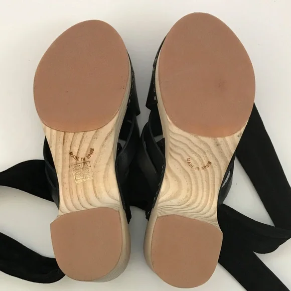 FREE PEOPLE Emmy Wrap Clog Black Ankle Wrap Sandal Women’s Size EU 37 - Picture 11 of 16